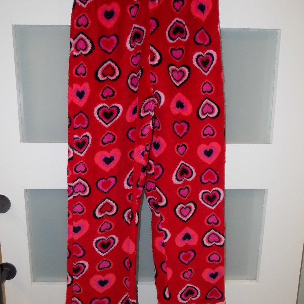 Red PJ Pants W/Hearts Size 7/8 (Medium) Girl's NEW